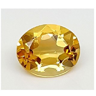                       CEYLONMINE-Natural Citrine Sunehla 5.25 to 5.5 RATTI Certified Pukhraj Substitute Loose Gemstone                                              