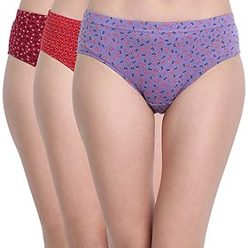 VSTAR Honey Women's Floral Printed Inner Elastic Panty with More Coverage (Assorted Pack of 3)