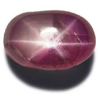                       CEYLONMINE-Natural Star Ruby 5.75 Ratti Lab Certified Star Ruby Gemstone with Amazing Six Rays Intersect Lines.                                              