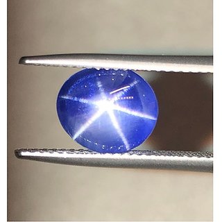                       CEYLONMINE-5.75 Ratti Star Sapphire Beautiful Star Effect Stone - Six Rays Light Blue Color Stone For Unisex                                              