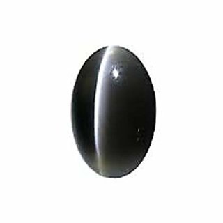                       CEYLONMINE-5.00 Carat Black Cats Eye Stone Original Certified A+ Quality Lehsuniya Gemstone for Unisex                                              