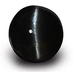                       CEYLONMINE-5.00 Carat Black Cats Eye Stone Original Certified AAA+ Quality  Unheated Lehsuniya Gemstone for Unisex                                              