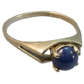                       JAIPUR GEMSTONE-5.50 Carat Star Sapphire Blue Star Sapphire Gold Plated Star Gemstone Rings for Unisex                                              