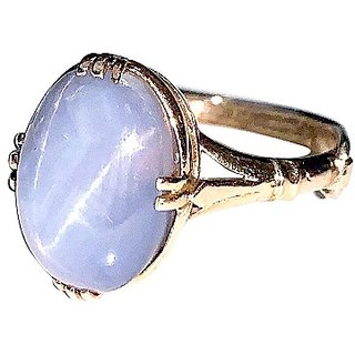                       JAIPUR GEMSTONE-5.15 Carat Natural Star Sapphire Gold Plated Ring for Men and Women                                              