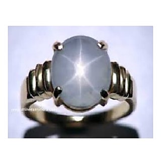                       JAIPUR GEMSTONE-5.25 Ratti Star Sapphire Blue Star Sapphire Sterling Silver Star Gemstone Astrological Ring For Unisex                                              