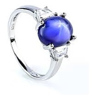                       JAIPUR GEMSTONE-5.25 Ratti Star Sapphire Men's Ring Sterling Silver Blue Star Gemstone Ring For Men and Women                                              