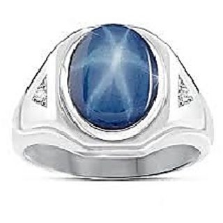                       JAIPUR GEMSTONE-5.00 Carat Star Sapphire Sterling Silver Women's Ring Blue Star Sapphire Stone Ring                                              
