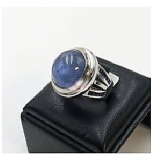                       JAIPUR GEMSTONE-5.25 Ratti Women'S Precious Metal Blue Star Sapphire Sterling Silver Blue Star Gemstone Rings                                              