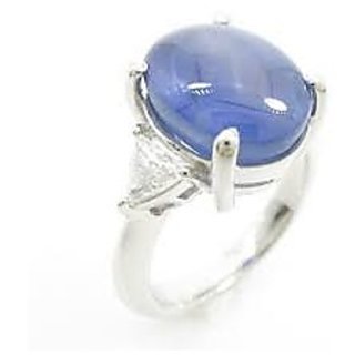                       JAIPUR GEMSTONE-5.75 Ratti Star Sapphire Blue Star Sapphire Sterling Silver Blue Star Gemstone Rings                                              