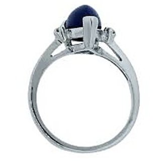                       JAIPUR GEMSTONE-5 Carat Blue Star Sapphire Sterling Silver Star Sapphire Rings for men and Women                                              