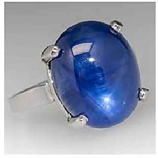                       JAIPUR GEMSTONE-5.75 Carat Star Sapphire Sterling Silver Blue Star Sapphire Astrology Ring for Men and Women                                              
