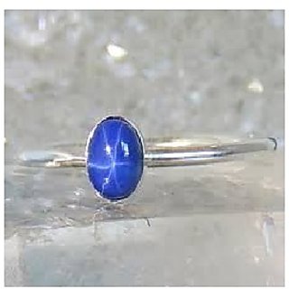                       JAIPUR GEMSTONE-5.75 Ratti Star Sapphire Blue Star Sapphire Sterling Silver Star Gemstone Rings For Men and Women                                              