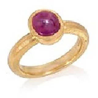                       CEYLONMINE-5.25 Carat Natural Star Ruby Women's Ring Gold Plated Natural Pink Star Ruby Gemstone Ring for Unisex                                              