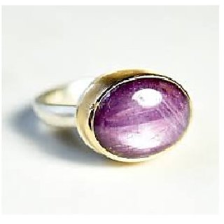                       CEYLONMINE-5.00 Ratti Natural Star Ruby Gemstone Unisex Ring Gold Plated Pink Star Ruby Ring for Men and Women                                              