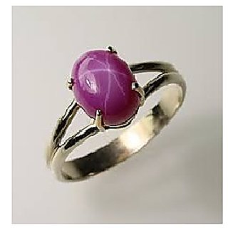                       CEYLONMINE-5.50 Carat Star Ruby Beautiful Certified Gold Plated Ring for Men and Women                                              