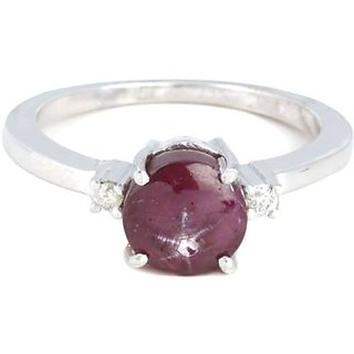                       CEYLONMINE-5.25 Carat Star Ruby Women's Ring Sterling Silver Natural Star Ruby Gemstone Ring for Men and Women                                              