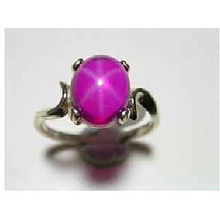                       CEYLONMINE-5.25 Ratti Natural Star Ruby Women's Ring Sterling Silver Natural Pink Star Ruby Gemstone Ring for Unisex                                              