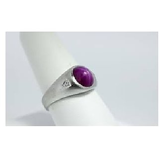                       CEYLONMINE-5.5 Ratti Natural Star Ruby Gemstone Unisex Ring Sterling Silver Pink Star Ruby Ring for Unisex                                              