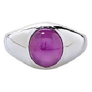                       CEYLONMINE-5.25 Carat Natural Star Ruby Gemstone Men's Ring Sterling Silver Plated Natural Star Ruby Gemstone Ring                                              
