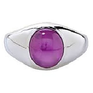 CEYLONMINE-5.25 Carat Natural Star Ruby Gemstone Men's Ring Sterling Silver Plated Natural Star Ruby Gemstone Ring