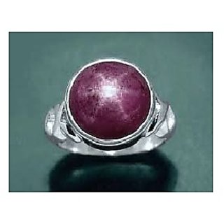                       CEYLONMINE-5.50 Carat Star Ruby Beautiful Certified Silver Plated Ring for Men and Women                                              