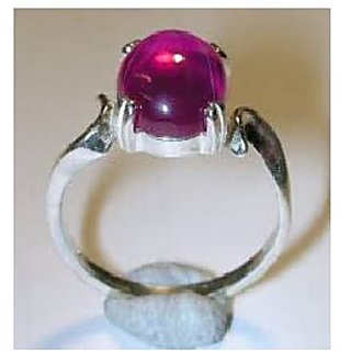                       CEYLONMINE-5.25 Ratti Natural Star Ruby Women's Ring Sterling Silver Natural Pink Star Ruby Gemstone Ring for Unisex                                              