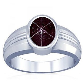 CEYLONMINE-5.25 Carat Natural Star Ruby Gemstone Men's Ring Sterling Silver Plated Natural Star Ruby Gemstone Ring