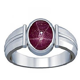                       CEYLONMINE-5.00 Carat Star Ruby Gemstone Ring Sterling Silver Natural Pink Star Ruby for Men and Women                                              