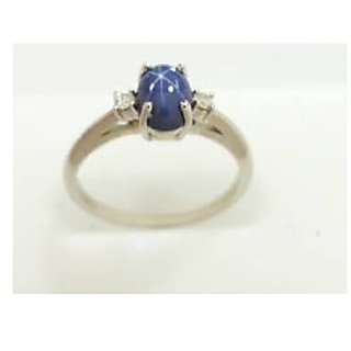                       CEYLONMINE-5.00 Carat Natural Star Sapphire Gold Plated Men's Ring Blue Star Sapphire Stone Astrology Ring                                              