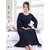Women's 1pc Blue tiny Dots Printed Nighty Quality Soft Night Full Sleeves Winter Gown Maxi 1440A Daily Limited Edition