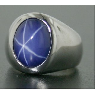 CEYLONMINE 5.5 Ratti Natural Certified Blue Star Sapphire Neelam Ring for Men and Women