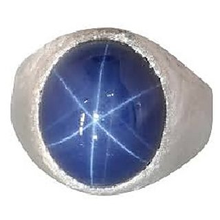                       CEYLONMINE-5.5 Ratti Star Sapphire Certified Natural Blue Star Sapphire Nilam Astrological Ring For Unisex                                              