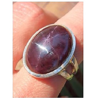                       JAIPUR GEMSTONE-5 Carat Star Ruby Female Ring Gold Plated Natural Star Ruby Gemstone Ring for Unisex                                              