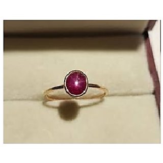                       JAIPUR GEMSTONE-5.50 Carat Star Ruby Gemstone Ring Star Gemstone Astrology Ring for Men and Women                                              
