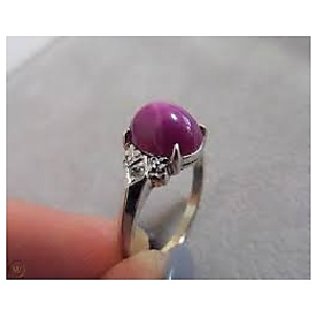                       JAIPUR GEMSTONE-5.75 Carat Star Ruby Gemstone Sterling Silver Ring for Women Natural Star Ruby Ring for Unisex                                              