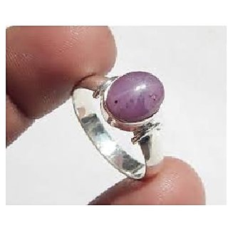                       JAIPUR GEMSTONE-5 Ratti Star Ruby Female Ring Sterling Silver Natural Star Ruby Gemstone Ring for Unisex                                              
