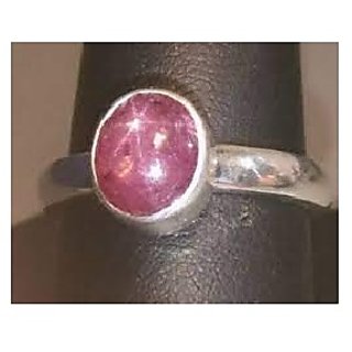                       JAIPUR GEMSTONE-5 Carat Natural Star Ruby Sterling Silver Star Ruby Gemstone Ring for Men and Women                                              