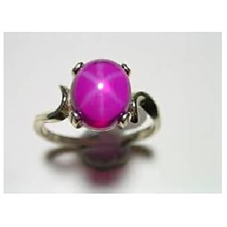                      JAIPUR GEMSTONE-5.75 Carat Star Ruby Gemstone Women's Ring Sterling Silver Natural Star Ruby Gemstone Ring for Unisex                                              