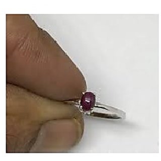                       JAIPUR GEMSTONE-5.15 Ratti Star Ruby Women'S Precious Metal Star Ruby 6 Ray Sterling Silver Astrology Ring                                              