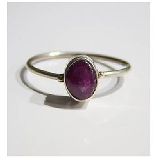                       JAIPUR GEMSTONE-5.5 Ratti Natural Star Ruby Gold Plated Unheated Untreated Gemstone Ring for Unisex                                              