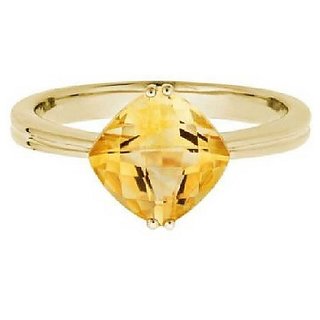                       JAIPUR GEMSTONE-Natural Citrine Sunehla 5.25ratti Panchdhatu Adjustable Gold Plated Ring for Women and Men                                              