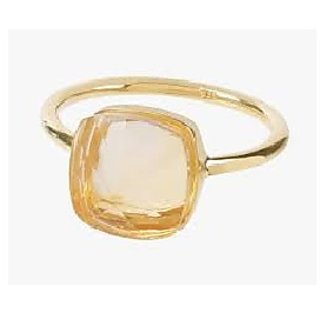                      JAIPUR GEMSTONE-5.5 RATTI Citrine Ring Sunela Certified Natural Panchdhatu Gold Plated Ring for Men and Women                                              