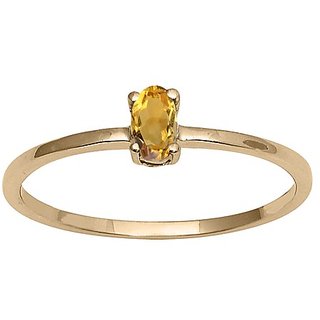                       JAIPUR GEMSTONE-Certified Citrine (Sunehla)  5 cts or 5.25 ratti Gold Plated Ring for Men and Women                                              