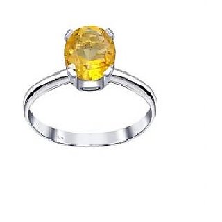                       JAIPUR GEMSTONE-Citrine Sunehla 4.8cts or 5.25ratti Panchdhatu Adjustable Ring for Women and Men                                              