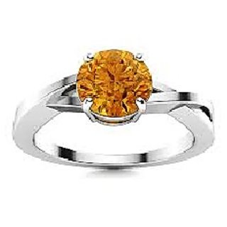                       JAIPUR GEMSTONE-5.25 Carat Citrine Ring Sunela Certified Natural Stone Silver Plated Ring Adjustable Ring                                              