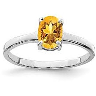                       JAIPUR GEMSTONE-Lab Certified Natural 5.25 Ratti Citrine Sunela Stone Panchdhatu Silver Plated Ring for Unisex                                              