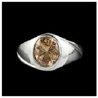                       JAIPUR GEMSTONE-5.5 Carat Citrine Ring Sunela Certified Natural Gemstone Silver Plated Ring for Unisex                                              