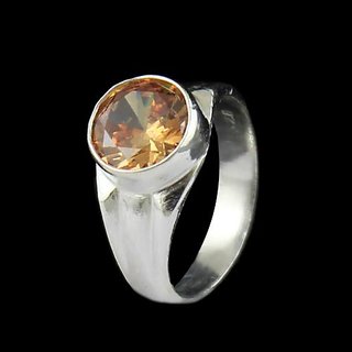                       JAIPUR GEMSTONE-Lab Certified Natural 5.25 Ratti Citrine Sunela Panchdhatu Silver Plated Ring for Unisex                                              