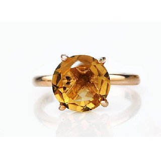                       JAIPUR GEMSTONE-5.00 Carat CitrineSunela Natural Precious Gemstone Citrine Gold Plated Adjustable Ring                                              