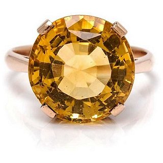                      JAIPUR GEMSTONE-5.25 Carat Natural Yellow Citrine Panchdhatu Ring for Men and Women                                              